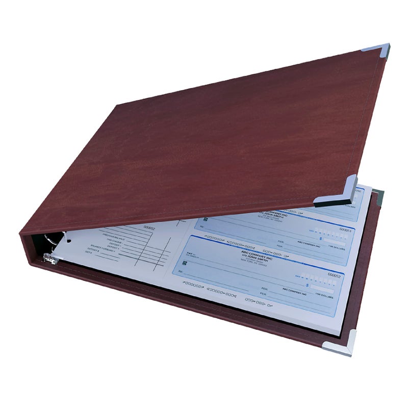 Davis Group Premium 3-Up Business Checkbook Binder, Big and Small Business Essentials for Checks, Burgundy - Image 1